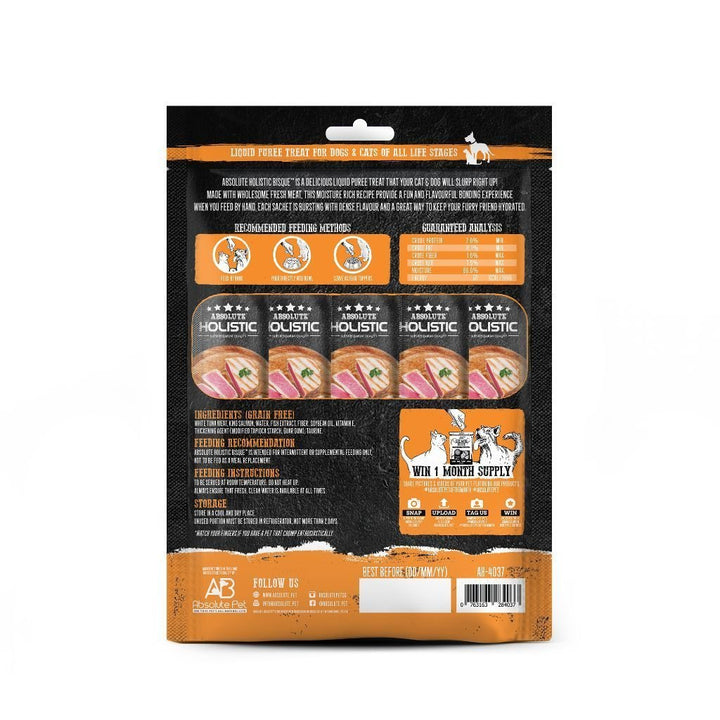 Absolute Holistic Salmon Bisque Tuna & King Salmon Pet Soup Treat, 5x12g - Happy Hoomans