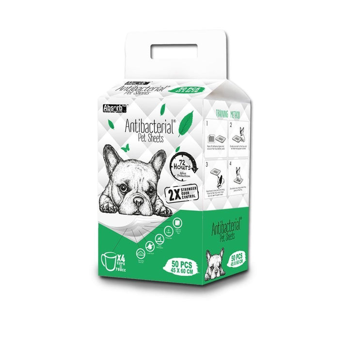 Absorb Plus Anti-Bacterial Training Pee Pads (3 Sizes).Happy Hoomans 