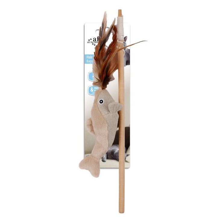 All For Paws Classic Comfort Fish Wand Cat Toy (2 Colours).Happy Hoomans 