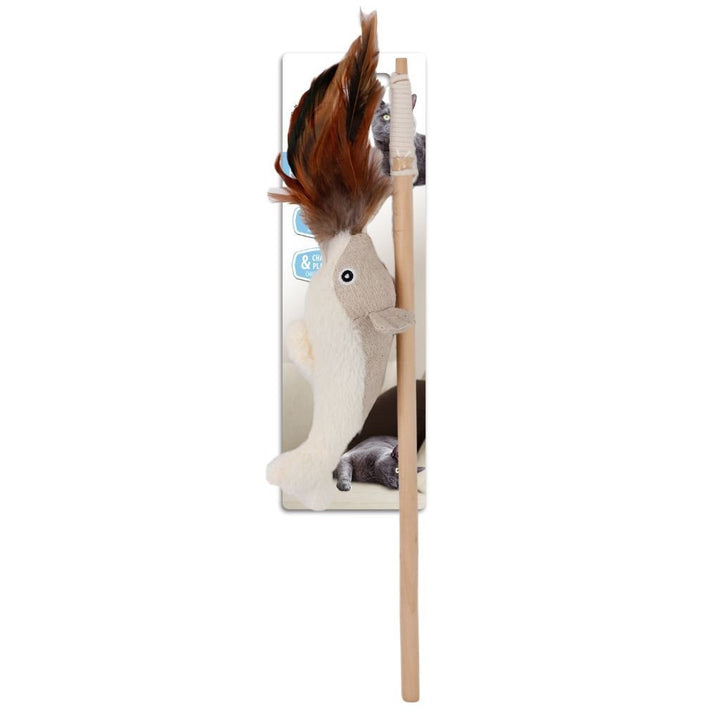All For Paws Classic Comfort Fish Wand Cat Toy (2 Colours).Happy Hoomans 