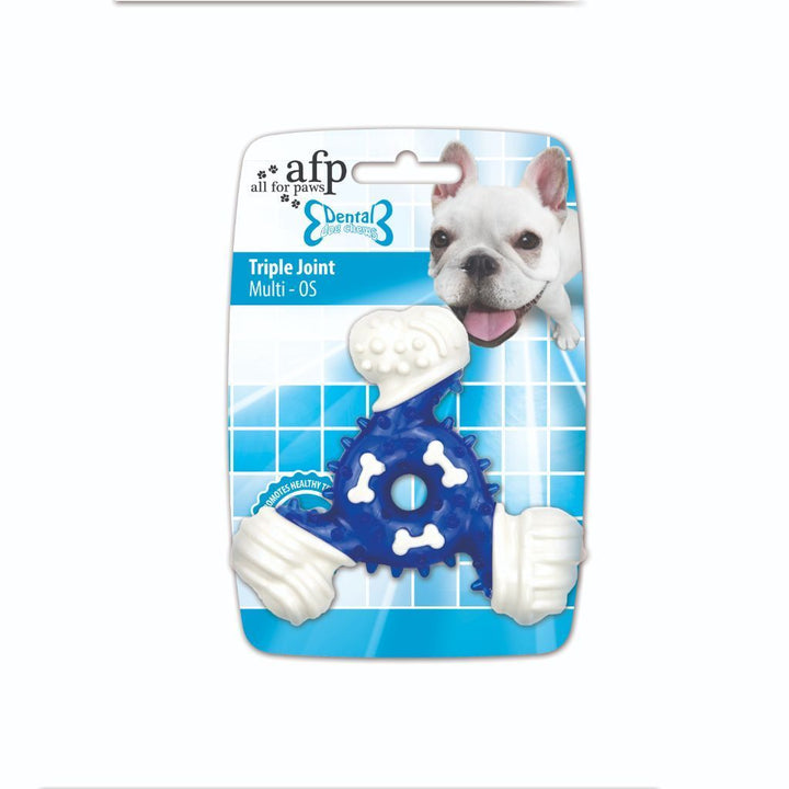 All For Paws Dental Chews Dental Triple Joint Dog Toy (3 Colours).Happy Hoomans 