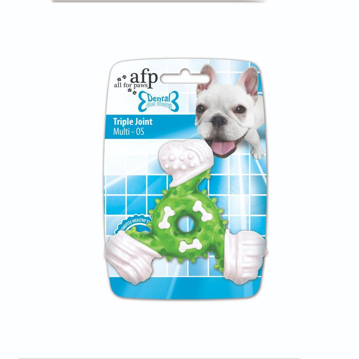 All For Paws Dental Chews Dental Triple Joint Dog Toy (3 Colours).Happy Hoomans 