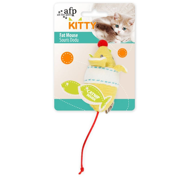 All For Paws Kitty Fat Mouse Plush Cat Toy.Happy Hoomans 