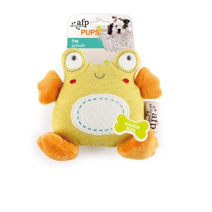 All For Paws Pups Frog Squeaky Dog Toy.Happy Hoomans 