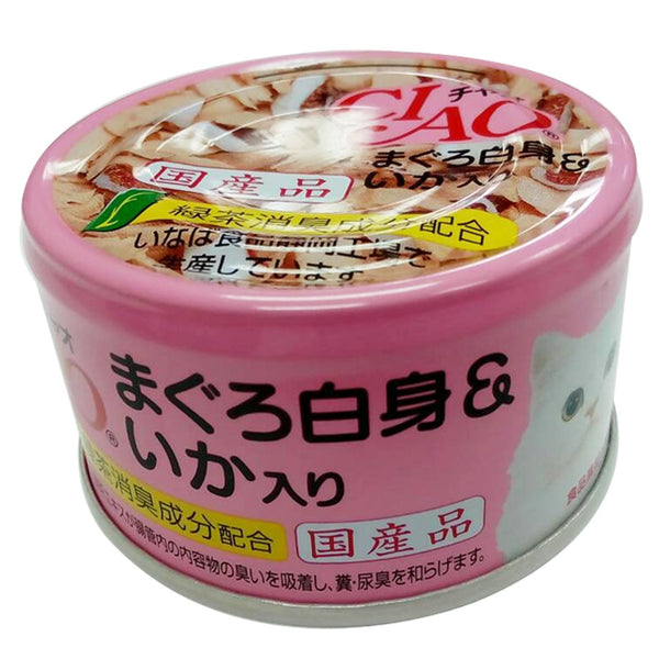 Ciao White Meat Tuna with Cuttlefish in Jelly Canned Cat Food, 85g.Happy Hoomans 