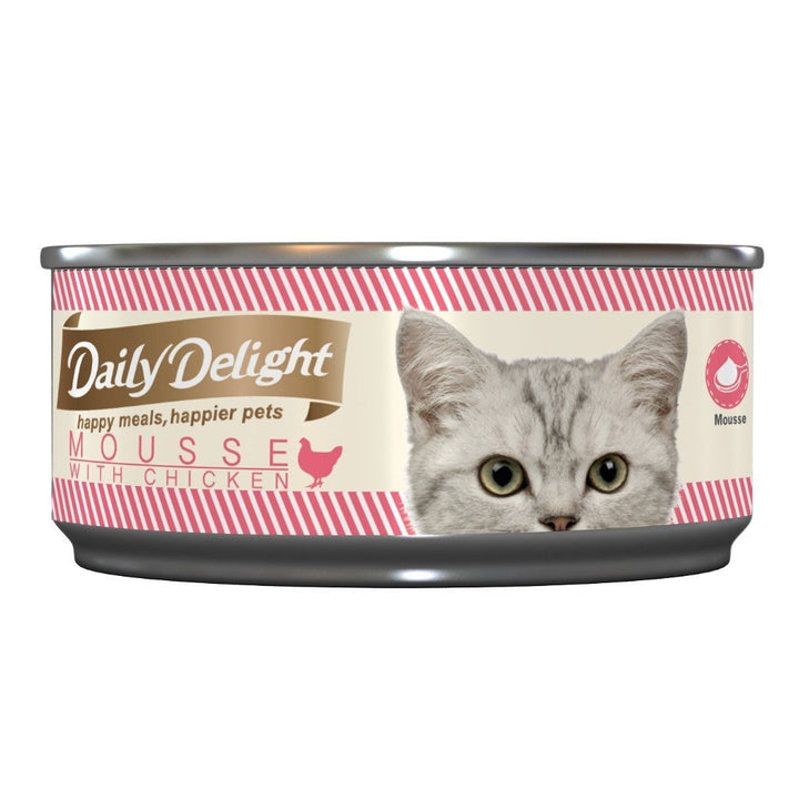 Daily Delight Mousse with Chicken Canned Cat Food, 80g.Happy Hoomans 