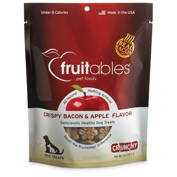 Fruitables Crispy Bacon & Apple Flavour Crunchy Dog Treats, 7oz - Happy Hoomans
