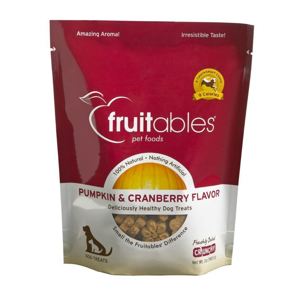 Fruitables Pumpkin Baked Cranberry Flavour Crunchy Dog Treats, 7oz - Happy Hoomans