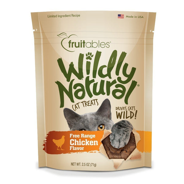 Fruitables Wildly Natural Chicken Flavour Cat Treats, 2.5oz - Happy Hoomans