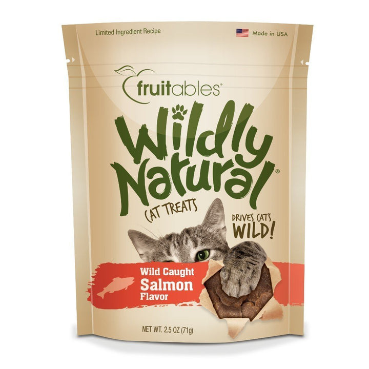 Fruitables Wildly Natural Salmon Flavour Cat Treats, 2.5oz - Happy Hoomans