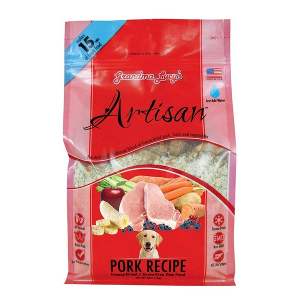 Grandma Lucy's Artisan Pork Recipe Freeze-Dried Dog Food (2 Sizes) - Happy Hoomans