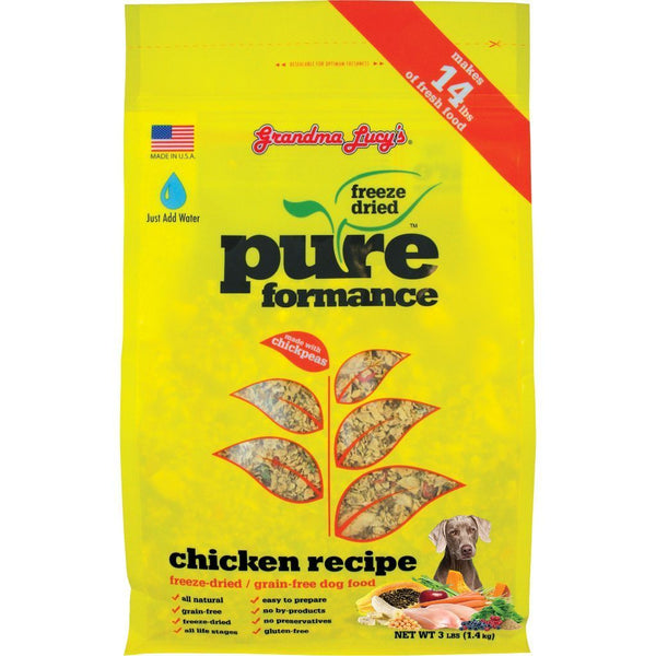 Grandma Lucy's Pureformance Chicken Recipe Freeze-Dried Dog Food (2 Sizes) - Happy Hoomans