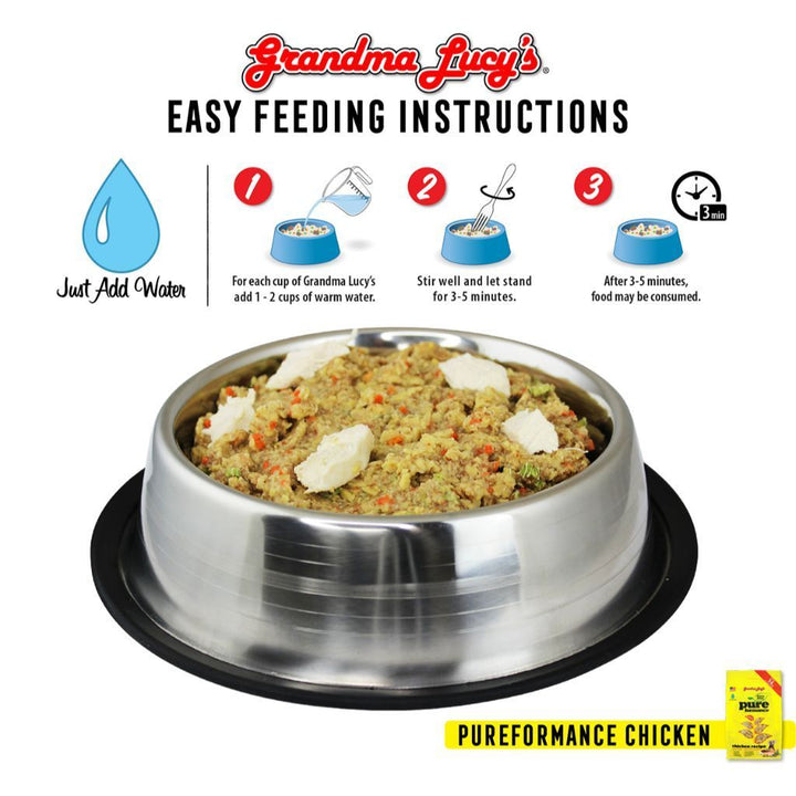 Grandma Lucy's Pureformance Chicken Recipe Freeze-Dried Dog Food (2 Sizes) - Happy Hoomans