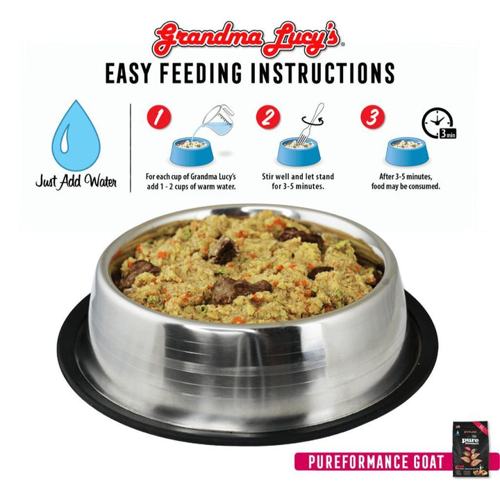 Grandma Lucy's Pureformance Goat Recipe Freeze-Dried Dog Food, 3lb - Happy Hoomans