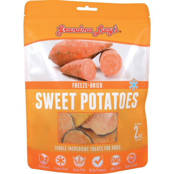 Grandma Lucy's Singles Sweet Potato Freeze-Dried Dog Treats, 2oz - Happy Hoomans