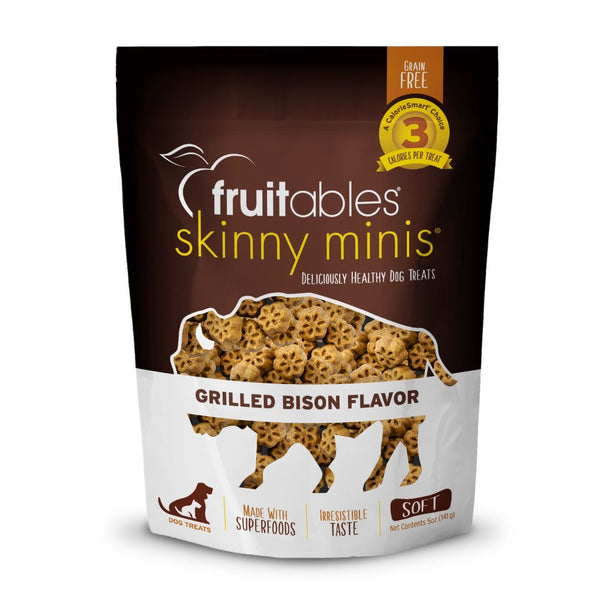 Fruitables Skinny Minis Grilled Bison Soft Dog Treats, 5oz