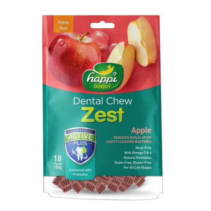 Happi Doggy Zest Apple Dog Dental Chews (2 Sizes) - Happy Hoomans