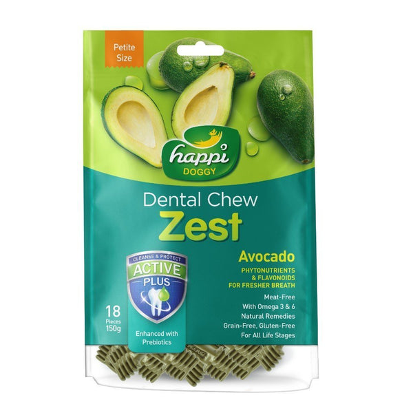 Happi Doggy Zest Avocado Dog Dental Chews (2 Sizes) - Happy Hoomans