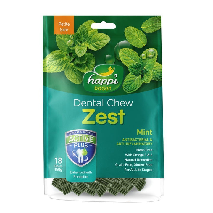 Happi Doggy Zest Mint Dog Dental Chews (2 Sizes) - Happy Hoomans