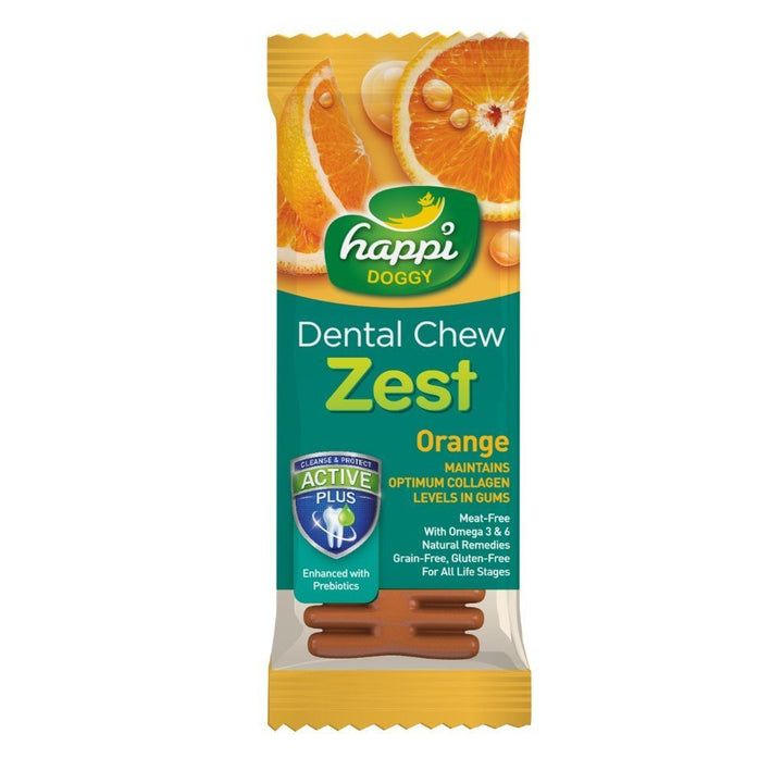 Happi Doggy Zest Orange Dog Dental Chews (2 Sizes) - Happy Hoomans