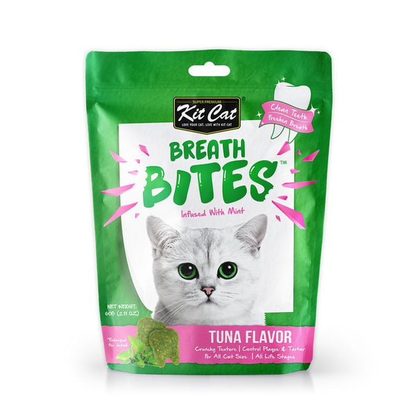 Kit Cat Breath Bites Tuna Flavour Cat Dental Treats, 60g - Happy Hoomans