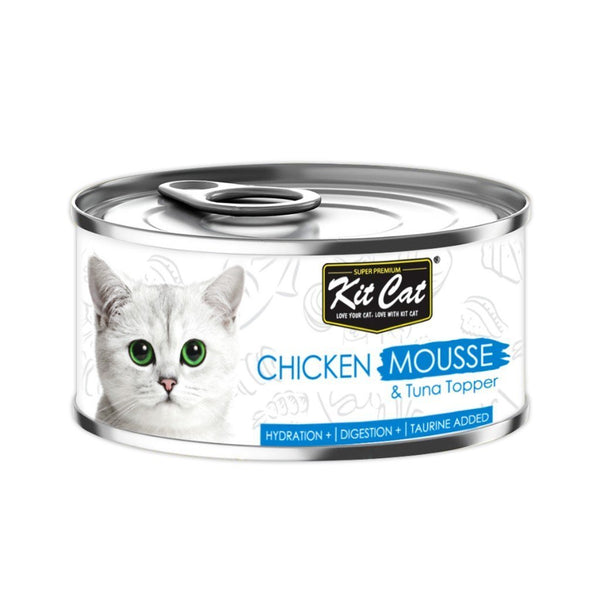 Kit Cat Chicken Mousse With Tuna Wet Cat Food Topper, 80g - Happy Hoomans
