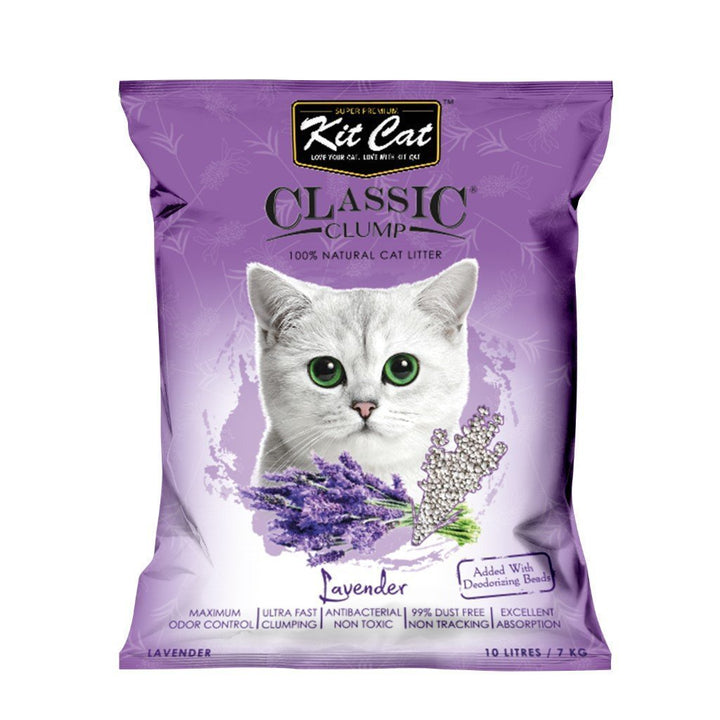 Kit Cat Classic Clump Lavender Cat Litter, 10L/ 7kg - Happy Hoomans