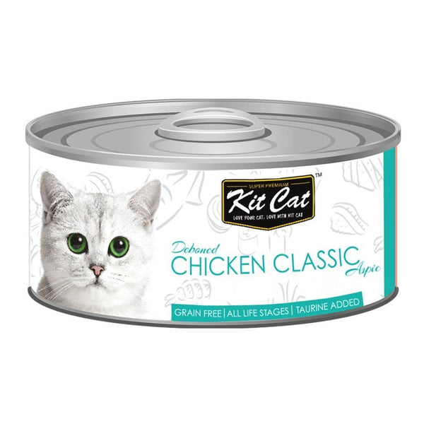 Kit Cat Deboned Chicken Classic Aspic Canned Cat Food, 80g - Happy Hoomans