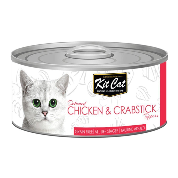 Kit Cat Deboned Chicken & Crabstick Toppers Canned Cat Food, 80g - Happy Hoomans