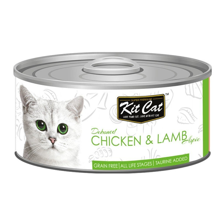 Kit Cat Deboned Chicken & Lamb Aspic Canned Cat Food, 80g - Happy Hoomans