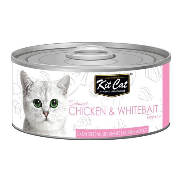 Kit Cat Deboned Chicken & Whitefish Toppers Canned Cat Food, 80g - Happy Hoomans