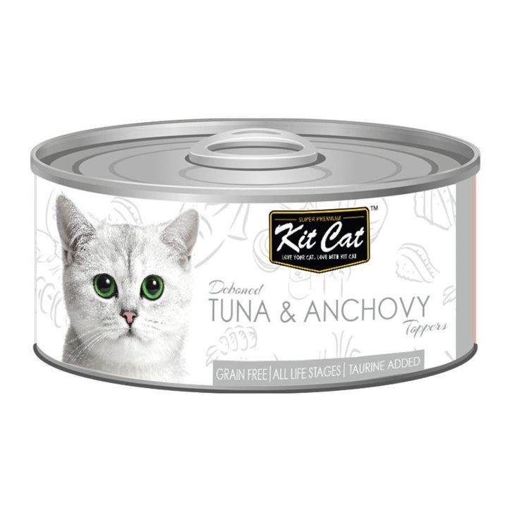 Kit Cat Deboned Tuna & Anchovy Toppers Canned Cat Food, 80g - Happy Hoomans