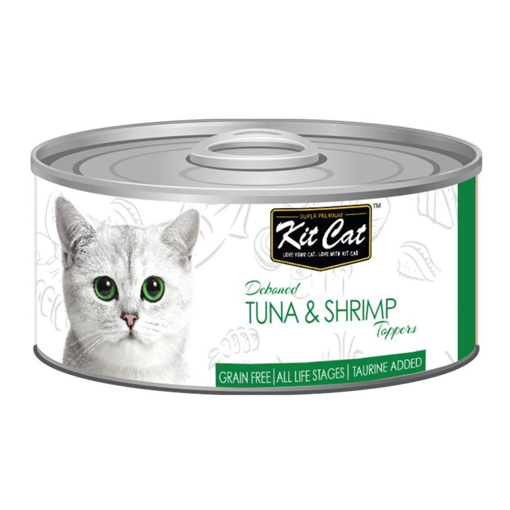 Kit Cat Deboned Tuna & Shrimp Toppers Canned Cat Food, 80g - Happy Hoomans
