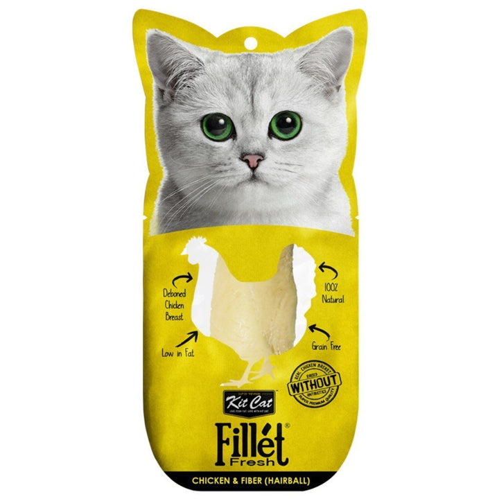 Kit Cat Fillet Fresh Chicken & Fiber Cat Treats, 30g - Happy Hoomans