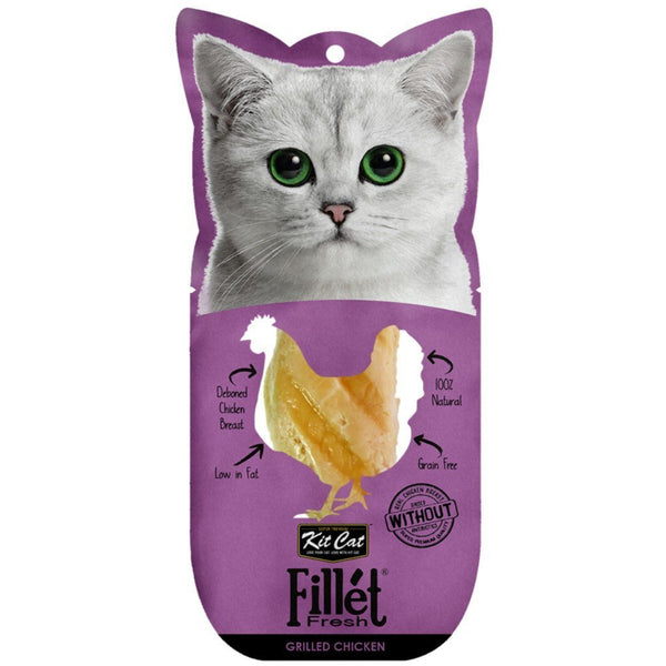 Kit Cat Fillet Fresh Grilled Chicken Cat Treats, 30g - Happy Hoomans