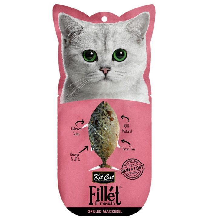 Kit Cat Fillet Fresh Grilled Mackerel Cat Treats, 30g - Happy Hoomans