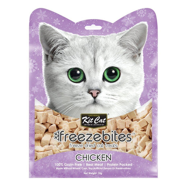 Kit Cat Freezebites Chicken Freeze-Dried Cat Treats, 15g - Happy Hoomans