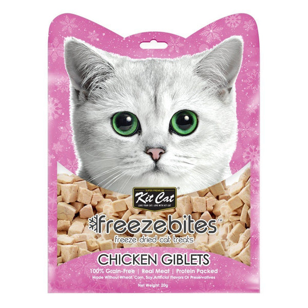 Kit Cat Freezebites Chicken Giblets Freeze-Dried Cat Treats, 15g - Happy Hoomans