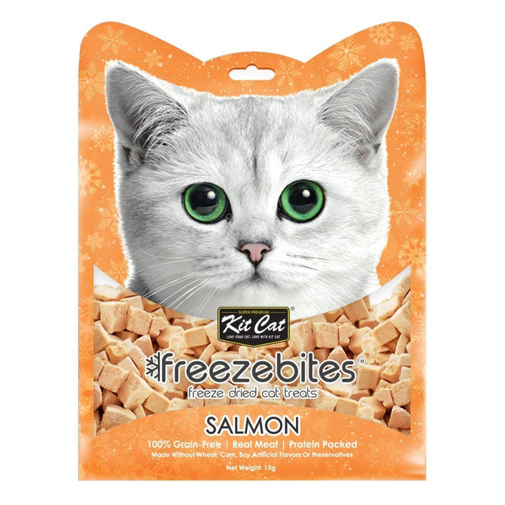 Kit Cat Freezebites Salmon Freeze-Dried Cat Treats, 15g - Happy Hoomans