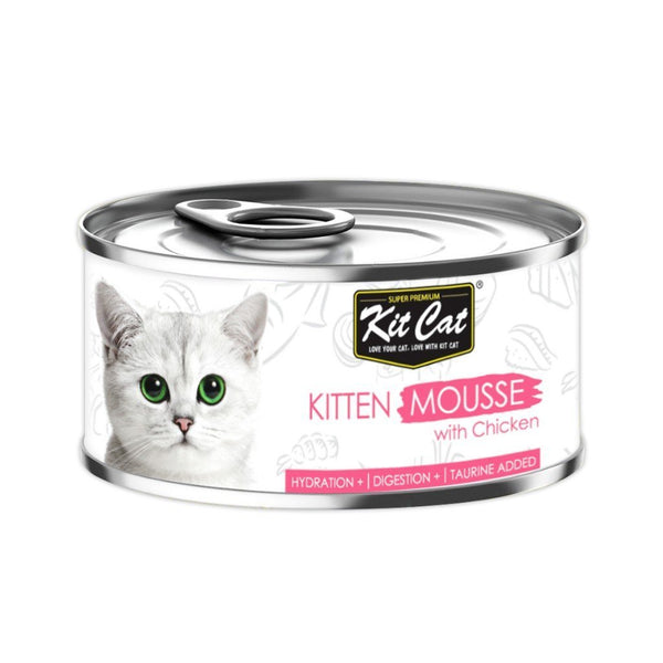 Kit Cat Kitten Chicken Mousse Wet Cat Food, 80g - Happy Hoomans