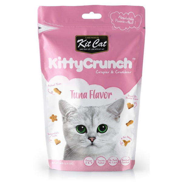 Kit Cat Kitty Crunch Tuna Flavor Cat Treats, 60g - Happy Hoomans