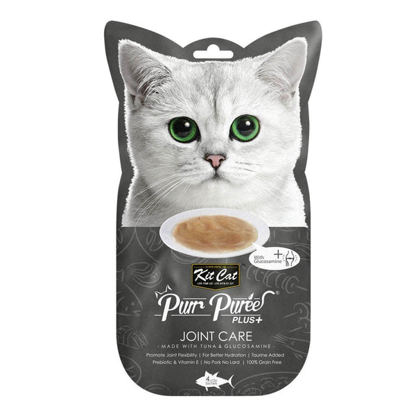 Kit Cat Purr Puree Plus+ Tuna & Glucosamine (Joint Care) Cat Treats, 4x15g - Happy Hoomans