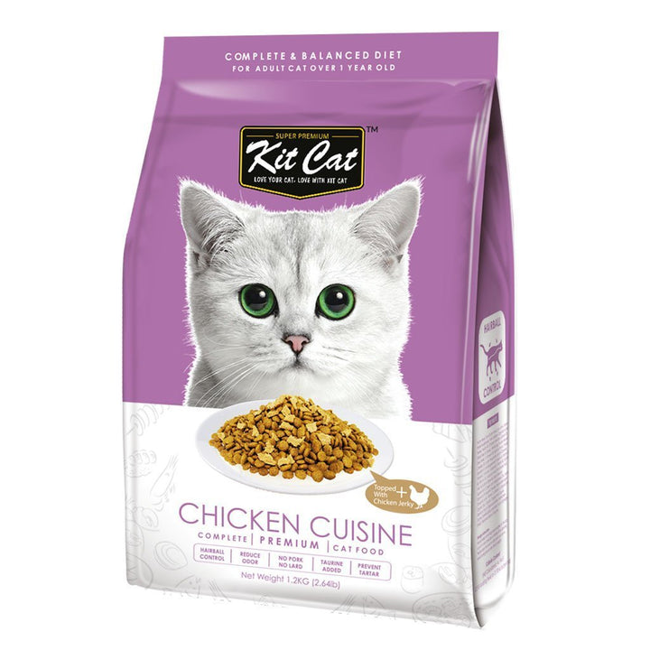 Kit Cat Signature Chicken Cuisine (Hairball Control) Premium Dry Cat Food (2 Sizes) - Happy Hoomans