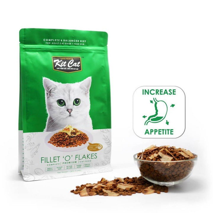 Kit Cat Signature Fillet-O-Flakes (Increase Appetite) Premium Dry Cat Food (2 Sizes) - Happy Hoomans