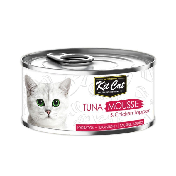 Kit Cat Tuna Mousse With Chicken Wet Cat Food Topper, 80g - Happy Hoomans