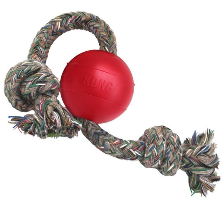 Kong Classic Ball with Rope Dog Toy - Happy Hoomans