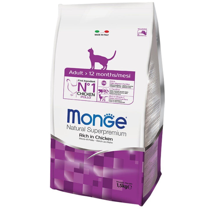 Monge Natural Superpremium Adult Formula Dry Cat Food (2 Sizes) - Happy Hoomans