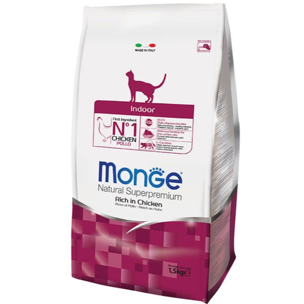 Monge Natural Superpremium Indoor Formula Dry Cat Food, 1.5kg - Happy Hoomans
