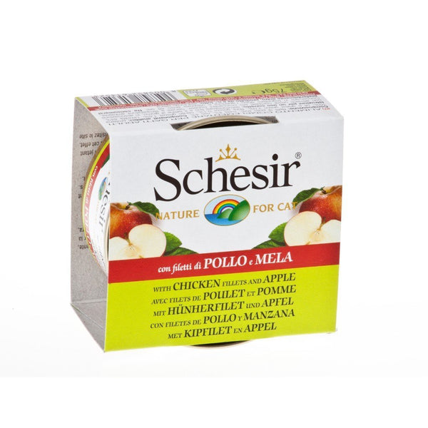 Schesir Chicken Fillets with Apple Canned Cat Food, 75g - Happy Hoomans