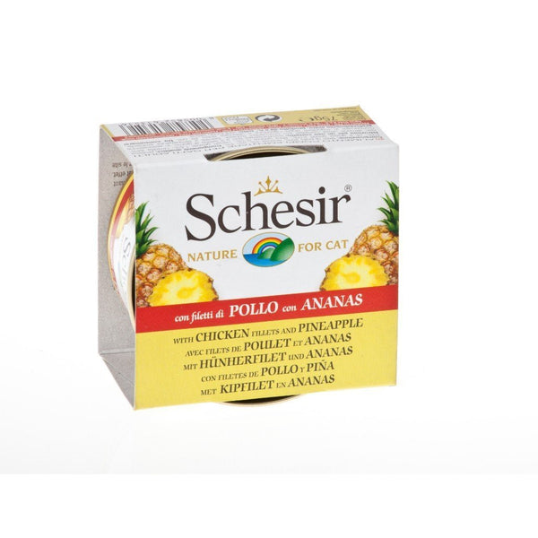 Schesir Chicken Fillets with Pineapple Canned Cat Food, 75g - Happy Hoomans